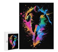 500 PCS Jigsaws Adults Puzzles Rugby Player Silhouette Jigsaw for Adults Hands-on Game Precision Cutting Parent-child Interaction 500 PCS