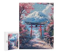 500 PCS Jigsaws Adults Puzzles Sacred Sakura Path to Fuji Jigsaw Puzzle Family Game Analysis And Logic Parent-child Interaction 500 PCS