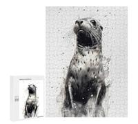 500 PCS Jigsaws Adults Puzzles Seal Beauty Black Ink Jigsaw for Adults Hands-on Game Precision Cutting Parent-child Interaction 500 PCS