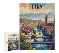 500 PCS Jigsaws Adults Puzzles Serene Bern Cityscape Teenagers Puzzles Anti-Stress Toys Wall Decoration Unique Gifts for Birthday And Christmas 500 PCS