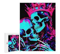 500 PCS Jigsaws Adults Puzzles Skeletal Embrace Neon Crowned Love Jigsaw Puzzle Family Game Analysis And Logic Parent-child Interaction 500 PCS