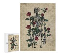 500 PCS Jigsaws Adults Puzzles Skeleton And Roses Illustration Jigsaw Puzzle Family Game Analysis And Logic Parent-child Interaction 500 PCS