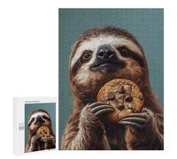 500 PCS Jigsaws Adults Puzzles Sloth Eating Cookie Jigsaw for Adults Toy Wall Decor Perfect Decoration for Is Ideal As A Gift 500 PCS
