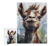 500 PCS Jigsaws Adults Puzzles Smiling Alpaca Portrait Jigsaws for Adults Toy Wall Decor Home Decoration for Is Ideal As A Gift 500 PCS