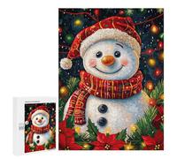 500 PCS Jigsaws Adults Puzzles Smiling Snowman Christmas Jigsaws for Adults Toy Wall Decor Home Decoration for Is Ideal As A Gift 500 PCS