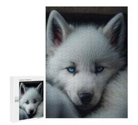 500 PCS Jigsaws Adults Puzzles Snowy Wolf Pup Gaze Jigsaw for Adults Hands-on Game Precision Cutting Parent-child Interaction 500 PCS