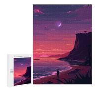 500 PCS Jigsaws Adults Puzzles SoCal LA Sunset Pixel Art Jigsaw for Adults Hands-on Game Precision Cutting Parent-child Interaction 500 PCS