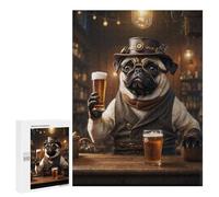 500 PCS Jigsaws Adults Puzzles Steampunk Craft Beer Pug Jigsaw for Adults Hands-on Game Precision Cutting Parent-child Interaction 500 PCS