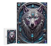 500 PCS Jigsaws Adults Puzzles Steampunk Metal White Wolf Jigsaw for Adults Relax Games Birthday Present Birthday And Unique Gifts 500 PCS
