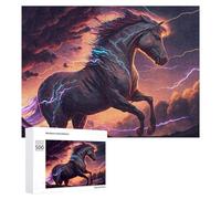 500 PCS Jigsaws Adults Puzzles Thundering Horse Sky Jigsaws for Adults Hands-on Game Wall Decoration Birthday And Unique Gifts 500 PCS