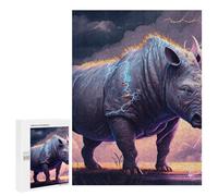 500 PCS Jigsaws Adults Puzzles Thundering Rhino Storm -1 Jigsaws for Adults Relaxing Games Difficult Challenge Difficult And Challenge 500 PCS