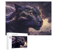 500 PCS Jigsaws Adults Puzzles Thunderous Panther Wild Energy -1 Jigsaws for Adults Relaxing Games Difficult Challenge Difficult And Challenge 500 PCS