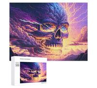 500 PCS Jigsaws Adults Puzzles Thunderstorm Skull Artwork -2 Jigsaws for Adults Family Games Presents for Women for Is Ideal As A Gift 500 PCS