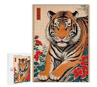 500 PCS Jigsaws Adults Puzzles Tiger Japanese Art Jigsaw for Adults Hands-on Game Precision Cutting Parent-child Interaction 500 PCS