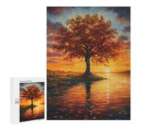 500 PCS Jigsaws Adults Puzzles Tree by Sunset at Autumn Adult Puzzles Relaxing Games Precision Cutting Unique Gifts for Birthday And Christmas 500 PCS