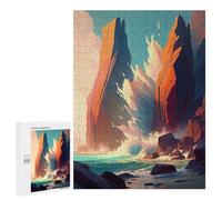 500 PCS Jigsaws Adults Puzzles Volcanic Eruption Scene Jigsaw for Adults Hands-on Game Precision Cutting Parent-child Interaction 500 PCS