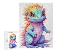 500 PCS Jigsaws Adults Puzzles Watercolor Bearded Dragon Jigsaw for Adults Toy Wall Decor Perfect Decoration for Is Ideal As A Gift 500 PCS