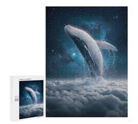 500 PCS Jigsaws Adults Puzzles Whale Breaching through Clouds Into Space Teenagers Puzzles Anti-Stress Toys Wall Decoration Unique Gifts for Birthday And Christmas 500 PCS