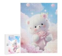 500 PCS Jigsaws Adults Puzzles White Teddy Bear Jigsaw for Adults Hands-on Game Precision Cutting Parent-child Interaction 500 PCS