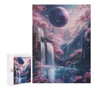 500 PCS Jigsaws Fantasy Waterfall Paradise Jigsaws for Adults Puzzle Hand Speed Race Help The Brain Exercise Beautiful Design Game 500 PCS