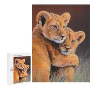 500 PCS Jigsaws for Adults Adorable Lion Cubs Adult Jigsaw Puzzles Stress Reliever Difficult And Challenge Family Fun & Game Night 500 PCS