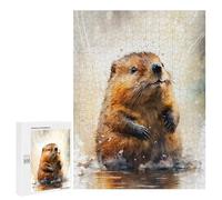 500 PCS Jigsaws for Adults Beaver Watercolor Drawing Puzzles for Adults Toy Wall Decor Improve Memory Gifts for Friends And Family 500 PCS