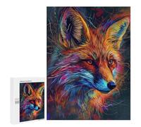 500 PCS Jigsaws for Adults Colorful Fox Art Print Jigsaw for Teenagers Improve Memory Every Piece Is Unique - Toys Educational Games 500 PCS