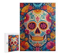 500 PCS Jigsaws for Adults Colorful Sugar Skull Art Print-4 Puzzle For Teenagers Precision Cutting Parent-child Interaction Stress Reduction Gifts 500 PCS