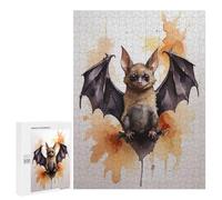 500 PCS Jigsaws for Adults Cute Bat Watercolor Art Puzzles for Adults Toy Wall Decor Improve Memory Gifts for Friends And Family 500 PCS