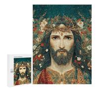500 PCS Jigsaws for Adults Jesus Christ Crown Flowers Art Puzzle For Teenagers Precision Cutting Parent-child Interaction Stress Reduction Gifts 500 PCS