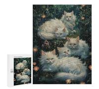 500 PCS Jigsaws for Adults Magical Fantasy Cats Garden Puzzle For Teenagers Precision Cutting Parent-child Interaction Stress Reduction Gifts 500 PCS