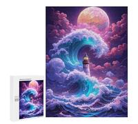 500 PCS Jigsaws for Adults Magical Lighthouse Ocean Wave Jigsaw for Teenagers Improve Memory Every Piece Is Unique - Toys Educational Games 500 PCS