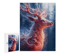 500 PCS Jigsaws for Adults Mystical Deer Portrait in Winter Forest Adult Jigsaw Puzzle Anti-Stress Toys But Fun And Humorous Gifts for Friends And Family 500 PCS