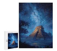 500 PCS Jigsaws for Adults Mystical Mayan Pyramid Night Sky Puzzle For Teenagers Precision Cutting Parent-child Interaction Stress Reduction Gifts 500 PCS