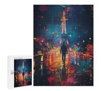 500 PCS Jigsaws for Adults Paris Night Lights Eiffel Tower Reflections Adult Jigsaw Puzzles Stress Reliever Difficult And Challenge Family Fun & Game Night 500 PCS