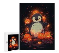 500 PCS Jigsaws for Adults Penguin in A Pumpkin Patch Puzzles for Adults Toy Wall Decor Improve Memory Gifts for Friends And Family 500 PCS