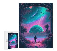 `500 PCS Jigsaws for Adults Puzzle Alien Beach Encounter Adult Jigsaw Puzzle Toy Wall Decor Wall Art Challenging To Complete 500 PCS