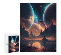 500 PCS Jigsaws for Adults Puzzle Alien Landscape with Planets -1 Jigsaw for Adults Fun Games Presents for Women Challenging To Complete 500 PCS