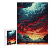 500 PCS Jigsaws for Adults Puzzle Apocalyptic Sunset Sky Puzzles for Adults Family Games Staycation Kill Time Challenging To Complete 500 PCS