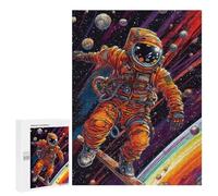 500 PCS Jigsaws for Adults Puzzle Astronaut Snowboarding in Space Jigsaw Puzzle Hands-on Game But Fun And Humorous Birthday Present, Gifts, 500 PCS