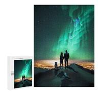 500 PCS Jigsaws for Adults Puzzle Aurora Night City Couple Puzzles for Adults Hands-on Game Hand Speed Race Great Gift for Gaming 500 PCS