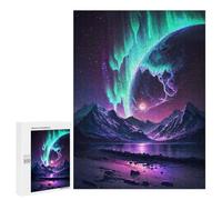 500 PCS Jigsaws for Adults Puzzle Aurora Stellar Landscape Puzzles for Adults Hands-on Game Hand Speed Race Great Gift for Gaming 500 PCS