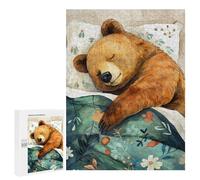 500 PCS Jigsaws for Adults Puzzle Bear Sleeping Jigsaw for Adults Fun Games Presents for Women Challenging To Complete 500 PCS