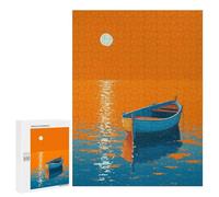 500 PCS Jigsaws for Adults Puzzle Boat Reflections on Orange Water -1 Jigsaw Puzzles for Adults For Family Fun for Birthday, Chrismas Unique Challenge Game 500 PCS