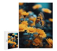 500 PCS Jigsaws for Adults Puzzle Butterfly On Yellow Flower Puzzles for Adults Hands-on Game Hand Speed Race Great Gift for Gaming 500 PCS
