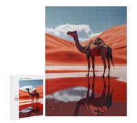 500 PCS Jigsaws for Adults Puzzle Camel in Desert Oasis Reflection Puzzles for Teenagerss Birthday Present Help The Brain Exercise Challenging Game Gifts 500 PCS
