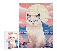 500 PCS Jigsaws for Adults Puzzle Cat Mount Fuji Portrait Puzzles for Adults Toy Wall Decor Enhance Memory Gifts for Friends And Family 500 PCS