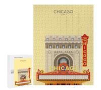 500 PCS Jigsaws for Adults Puzzle Chicago Travel Snippet Puzzle for Adults Family Game Difficult Challenge Gifts for Friends And Family 500 PCS