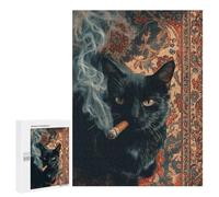 500 PCS Jigsaws for Adults Puzzle Chill Cat with Cigar Jigsaw Puzzles for Adults For Family Fun for Birthday, Chrismas Unique Challenge Game 500 PCS