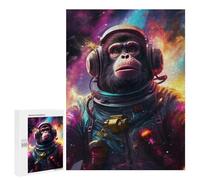 500 PCS Jigsaws for Adults Puzzle Chimpanzee Astronaut in Space Jigsaw Puzzle Hands-on Game But Fun And Humorous Birthday Present, Gifts, 500 PCS